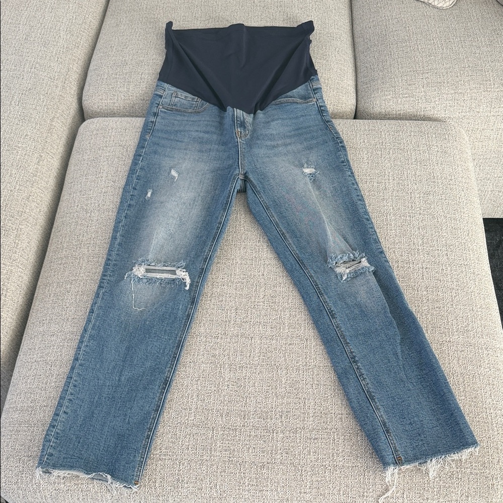 PinkBlush Distressed Blue Maternity Jeans